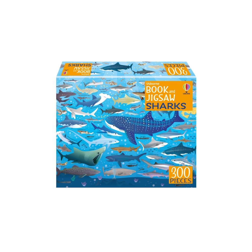Produktbild för Usborne Book and Jigsaw: Sharks (häftad, eng)