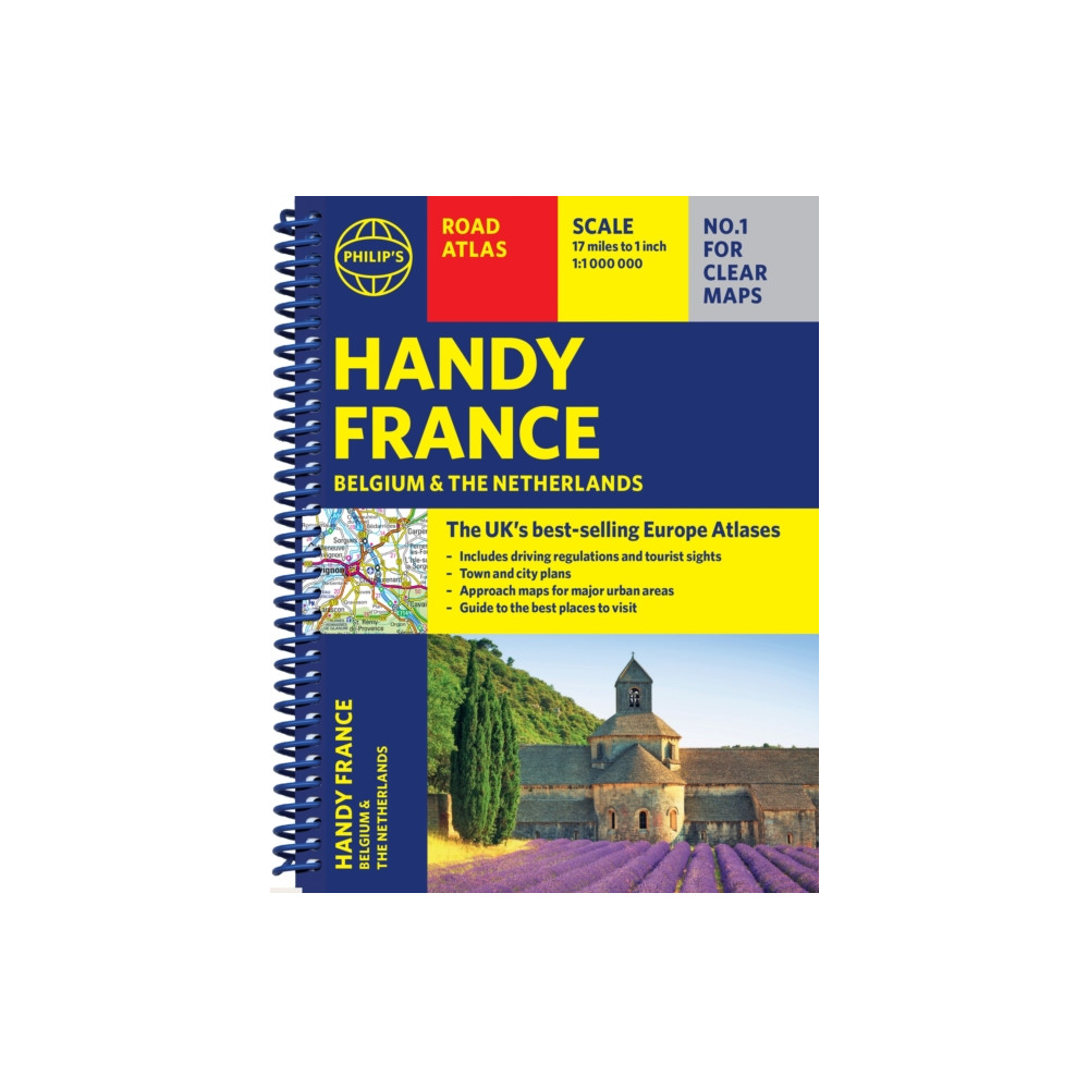 Produktbild för Philip's Handy Road Atlas France, Belgium and The Netherlands (bok, spiral, eng)