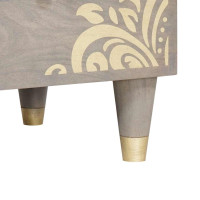 Produktbild för Sideboard med låda 2 pcs Grå 60 x 33 x 75 cm Massivt mangoträ