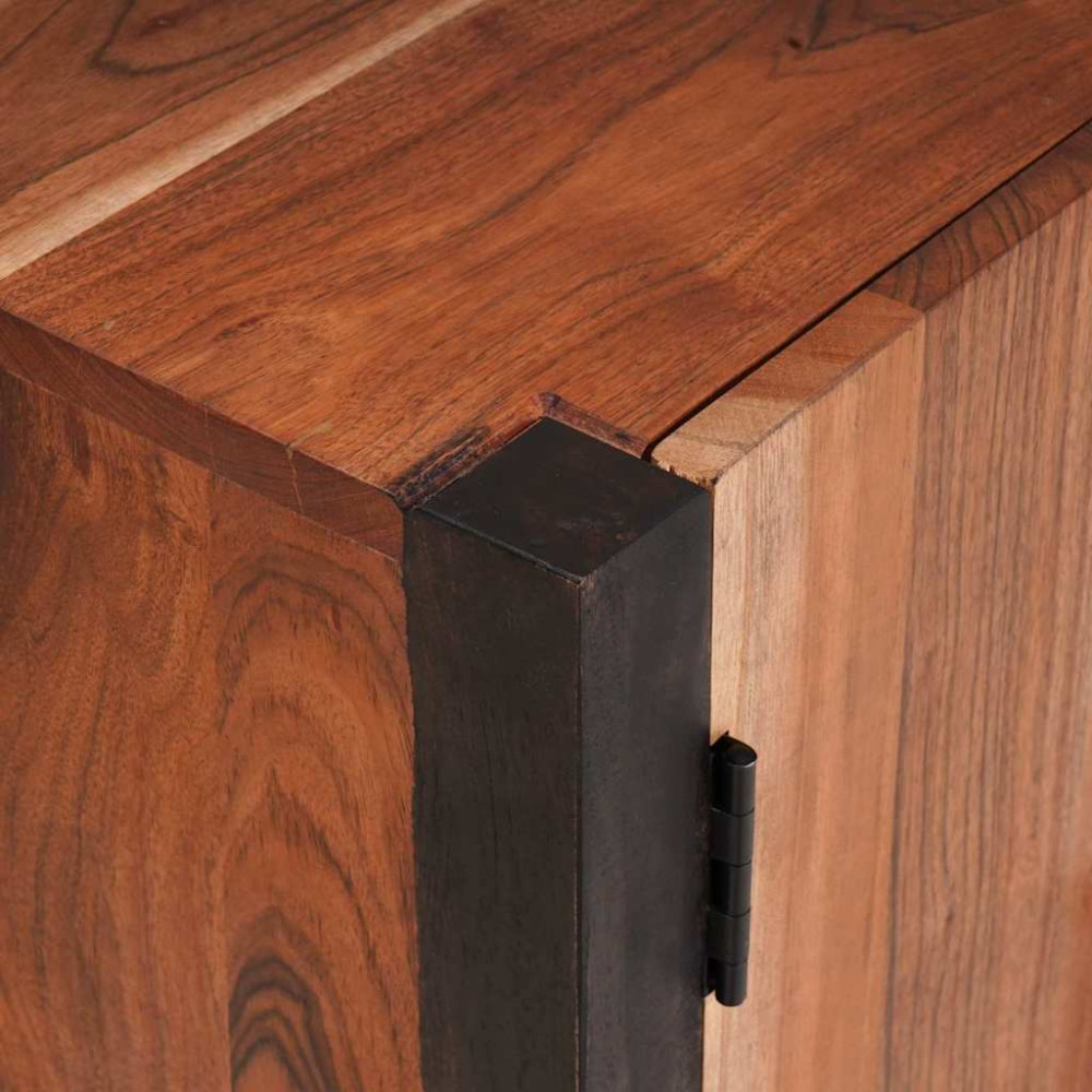 Produktbild för Sideboard med låda 3 pcs Brun 55 x 30 x 75 cm Massivt Akaciaträ