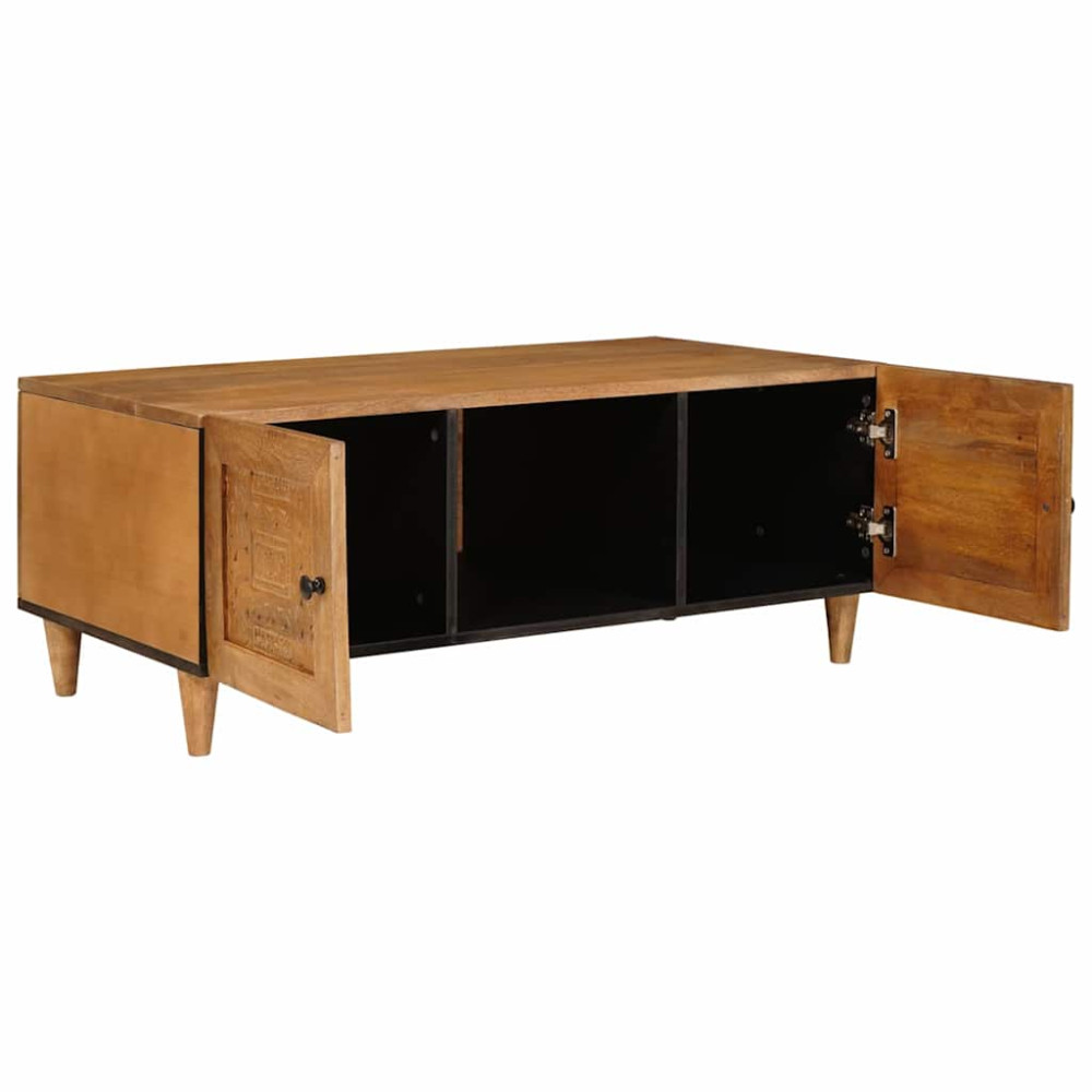 Produktbild för Kaffeebord Ljusbrun 100 x 54 x 40 cm Massivt mangoträ