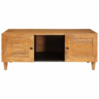 Produktbild för Kaffeebord Ljusbrun 100 x 54 x 40 cm Massivt mangoträ