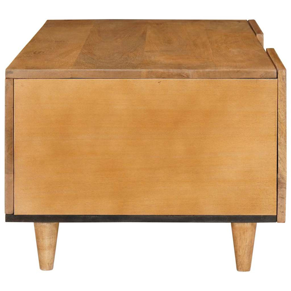 Produktbild för Kaffeebord Ljusbrun 100 x 54 x 40 cm Massivt mangoträ