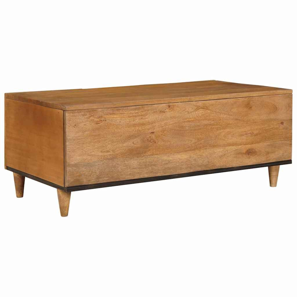 Produktbild för Kaffeebord Ljusbrun 100 x 54 x 40 cm Massivt mangoträ