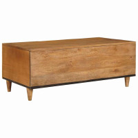 Produktbild för Kaffeebord Ljusbrun 100 x 54 x 40 cm Massivt mangoträ