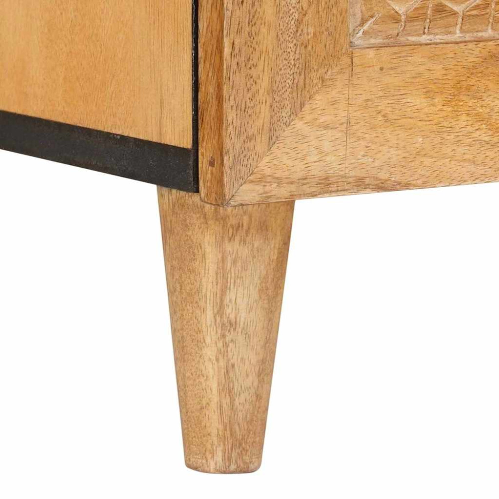 Produktbild för TV-skåp med låda med hylla 100 x 33 x 46 cm Massivt mangoträ