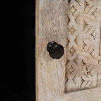 Produktbild för Kaffeebord Blekt Vitt 100 x 54 x 40 cm Massivt mangoträ