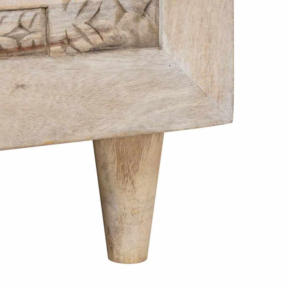 Produktbild för Kaffeebord Blekt Vitt 100 x 54 x 40 cm Massivt mangoträ