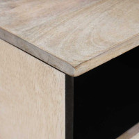 Produktbild för TV-skåp med låda Blekt Vitt 100 x 33 x 46 cm Massivt mangoträ
