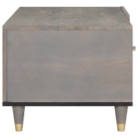Produktbild för Kaffeebord Grå 80 x 50 x 40 cm Massivt mangoträ
