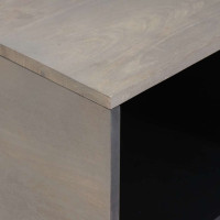 Produktbild för Kaffeebord Grå 80 x 50 x 40 cm Massivt mangoträ