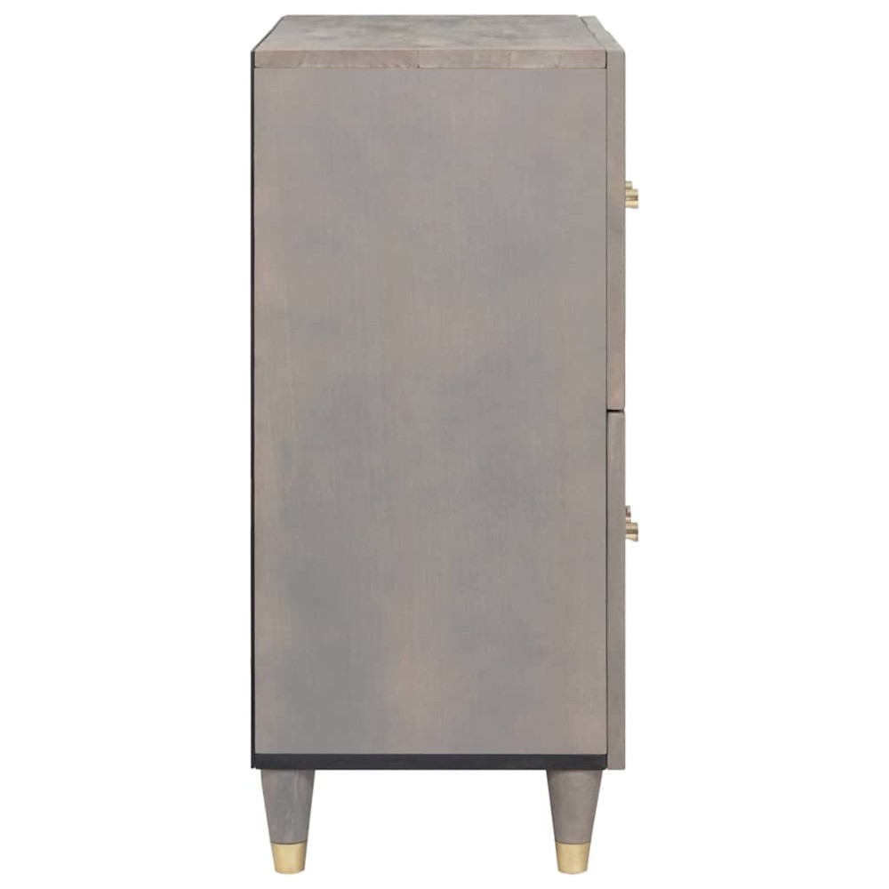 Produktbild för Sideboard Grå och Guld 60 x 33 x 75 cm Massivt mangoträ