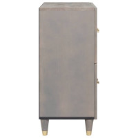 Produktbild för Sideboard Grå och Guld 60 x 33 x 75 cm Massivt mangoträ
