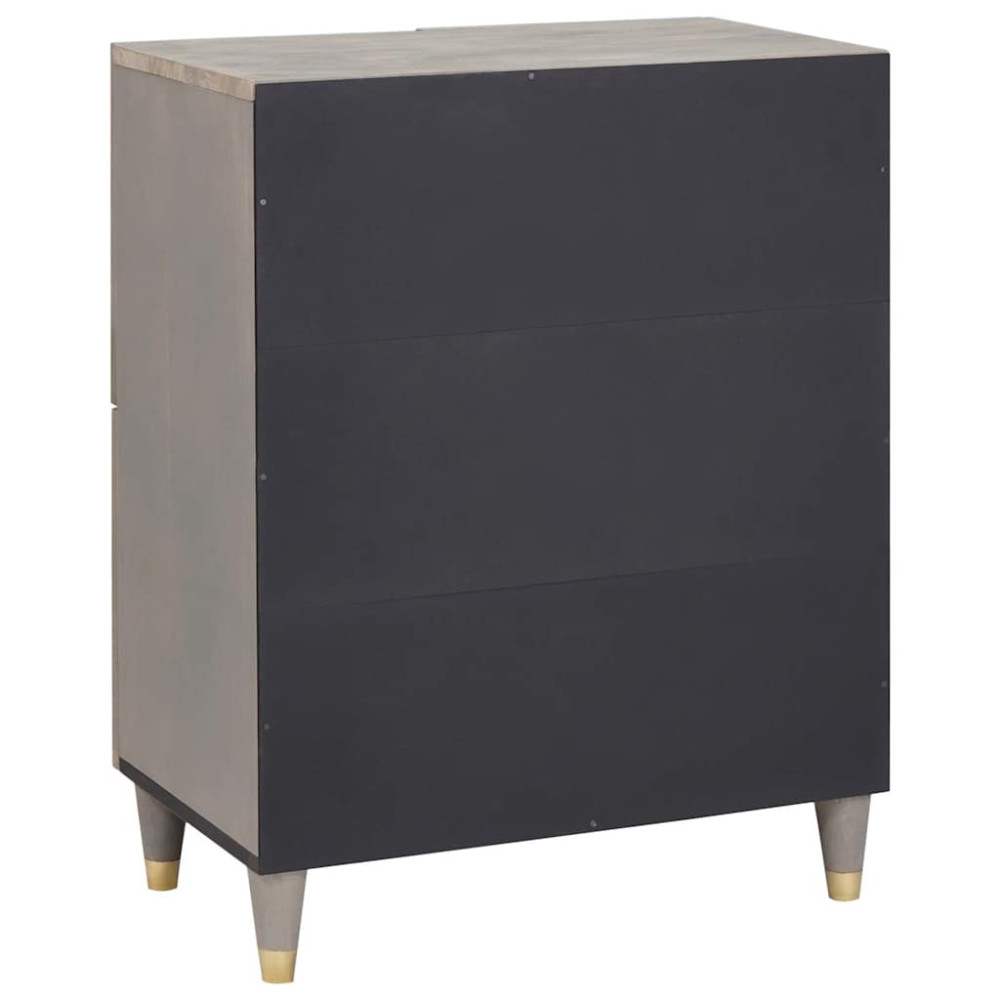 Produktbild för Sideboard Grå och Guld 60 x 33 x 75 cm Massivt mangoträ