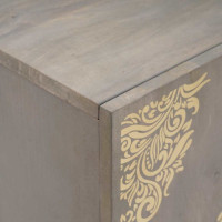 Produktbild för Sideboard Grå och Guld 60 x 33 x 75 cm Massivt mangoträ