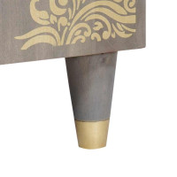 Produktbild för Sideboard Grå och Guld 60 x 33 x 75 cm Massivt mangoträ