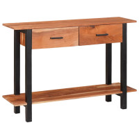 Produktbild för Konsolbord med låda med hylla Brun och svart 110 x 30 x 75 cm