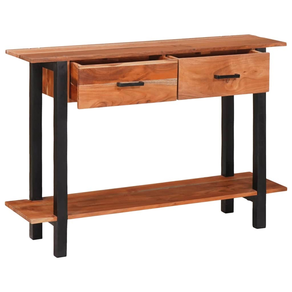 Produktbild för Konsolbord med låda med hylla Brun och svart 110 x 30 x 75 cm