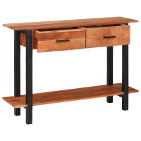 Produktbild för Konsolbord med låda med hylla Brun och svart 110 x 30 x 75 cm