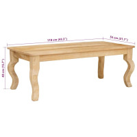 Produktbild för Kaffeebord Brun 110 x 55 x 40 cm Massivt mangoträ