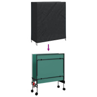 Produktbild för Pingpongbordskåpa Enfärgad Svart 165 x 70 x 185 cm tyg