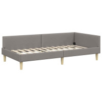 Produktbild för Hörn Sängram Taupe 80 x 200 cm tyg