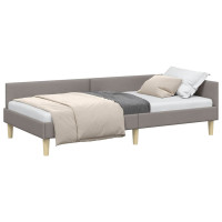 Produktbild för Hörn Sängram Taupe 80 x 200 cm tyg