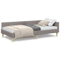 Produktbild för Hörn Sängram Taupe 80 x 200 cm tyg