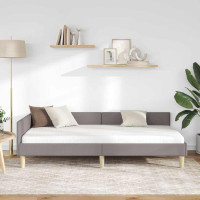 Produktbild för Hörn Sängram Taupe 80 x 200 cm tyg