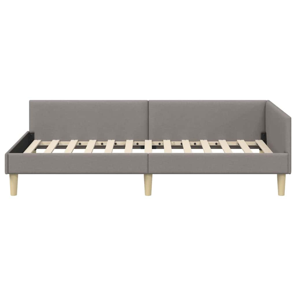 Produktbild för Hörn Sängram Taupe 80 x 200 cm tyg