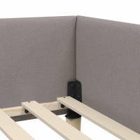 Produktbild för Hörn Sängram Taupe 80 x 200 cm tyg