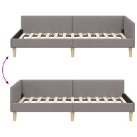 Produktbild för Hörn Sängram Taupe 80 x 200 cm tyg