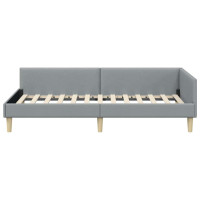 Produktbild för Hörn Sängram Ljusgrå 90 x 190 cm tyg