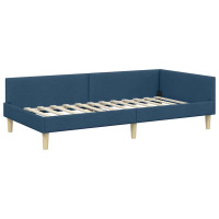 Produktbild för Hörn Sängram Blå 90 x 190 cm tyg