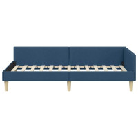Produktbild för Hörn Sängram Blå 90 x 190 cm tyg