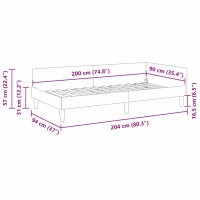 Produktbild för Hörn Sängram med huvudgavel Gul 90 cm x 200 cm Sammet