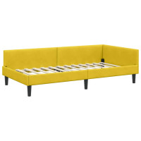 Produktbild för Hörn Sängram med huvudgavel Gul 90 cm x 200 cm Sammet