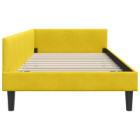 Produktbild för Hörn Sängram med huvudgavel Gul 90 cm x 200 cm Sammet
