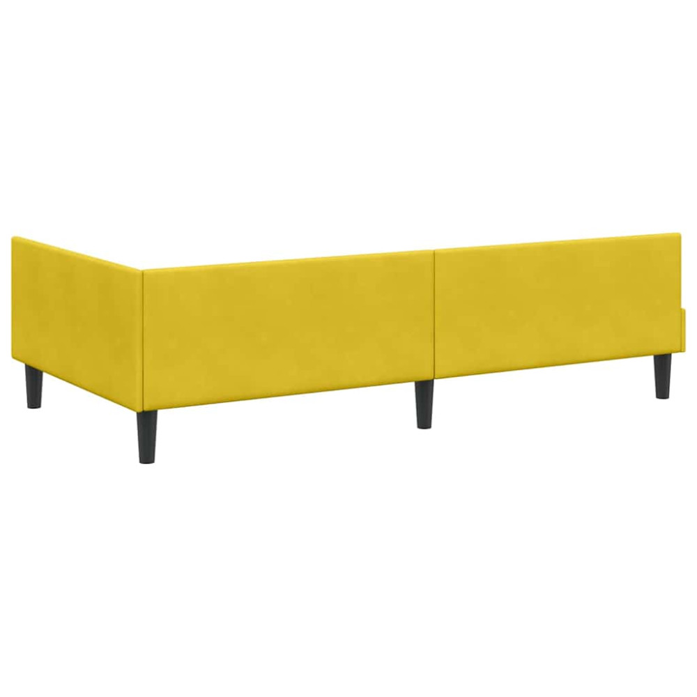 Produktbild för Hörn Sängram med huvudgavel Gul 90 cm x 200 cm Sammet