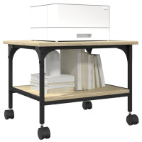 Produktbild för Skrivarställ 2 hyllor sonoma-ek 50x40x38 cm konstruerat trä