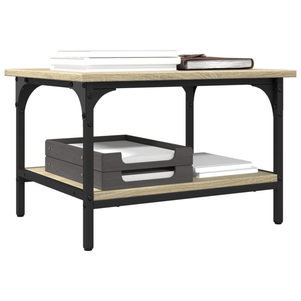 Produktbild för Skrivarställ 2 hyllor sonoma-ek 50x40x38 cm konstruerat trä