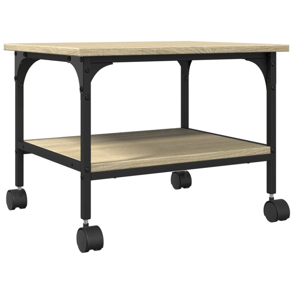 Produktbild för Skrivarställ 2 hyllor sonoma-ek 50x40x38 cm konstruerat trä