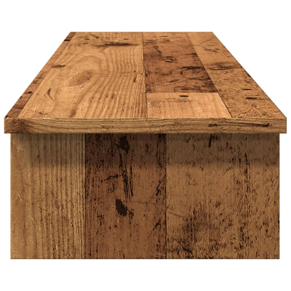 Produktbild för Skärmställ åldrat trä 100x27x15 cm konstruerat trä