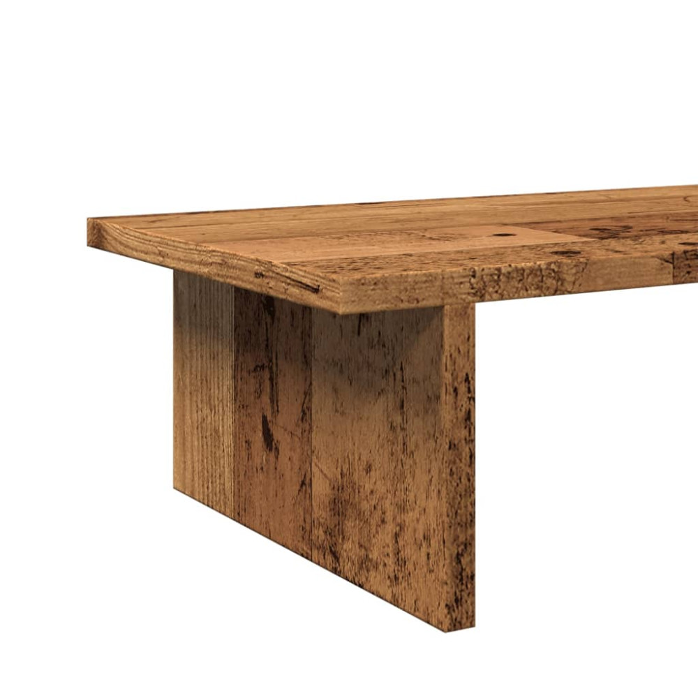 Produktbild för Skärmställ åldrat trä 100x27x15 cm konstruerat trä