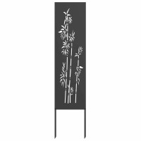 Produktbild för Trädgårds integritetsskärm Svart 32 x 140 cm Kallvalsat stål