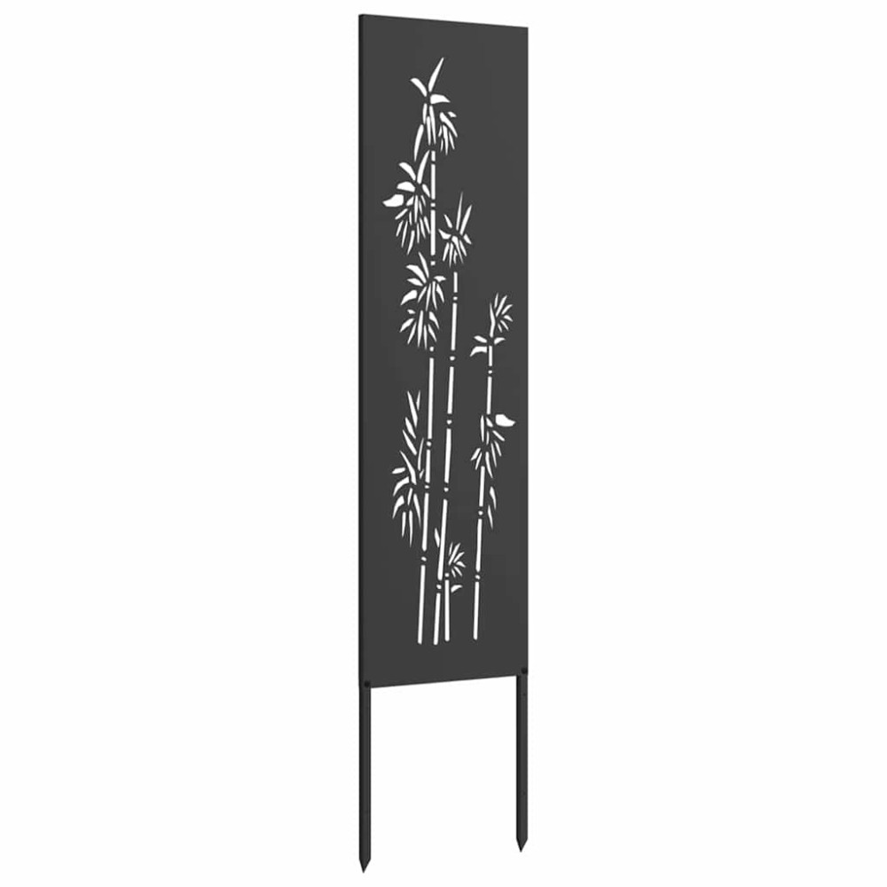 Produktbild för Trädgårds integritetsskärm Svart 32 x 140 cm Kallvalsat stål