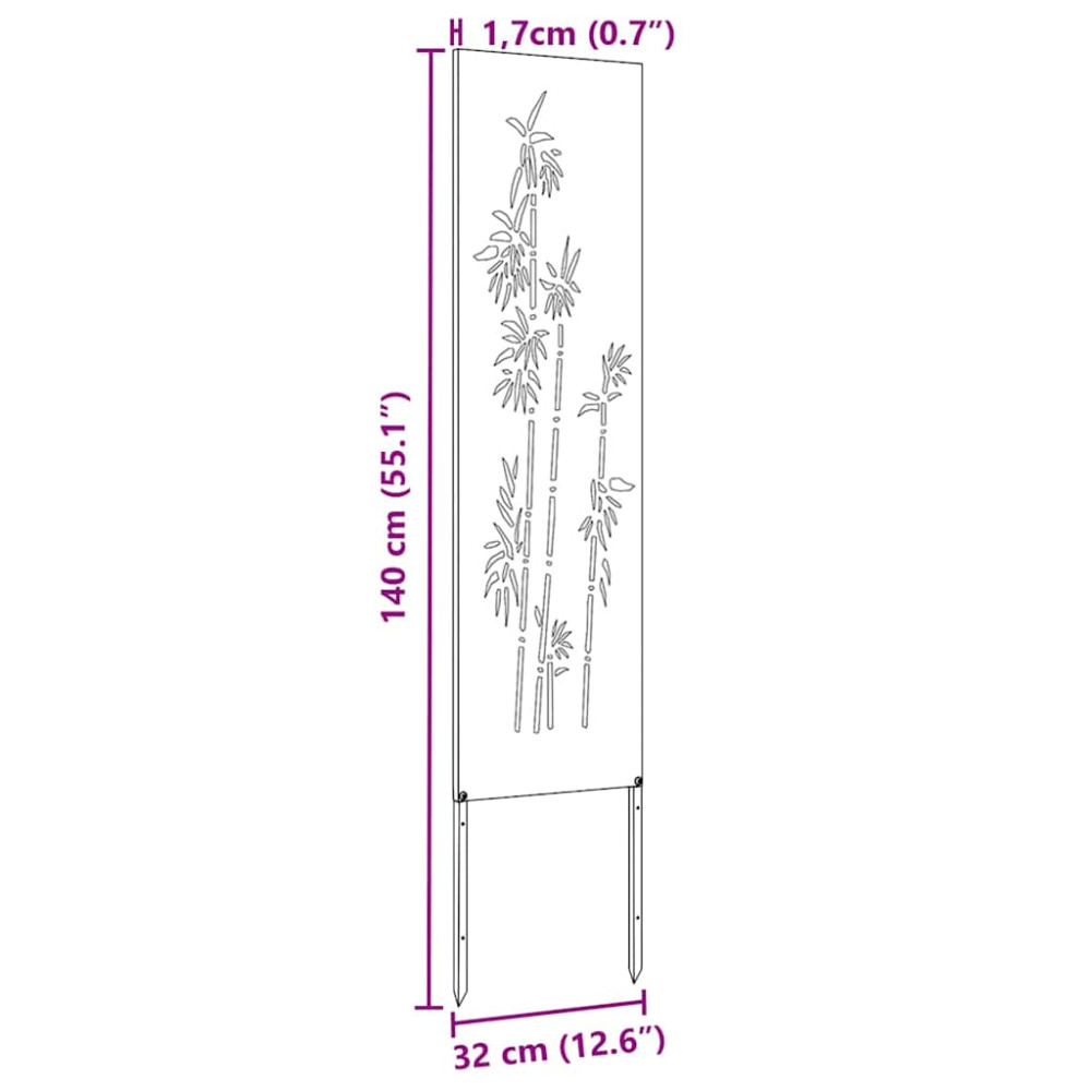 Produktbild för Trädgårds integritetsskärm Vit 32 x 140 cm Kallvalsat stål