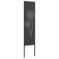 Produktbild för Trädgårds integritetsskärm Svart 32 x 140 cm Kallvalsat stål