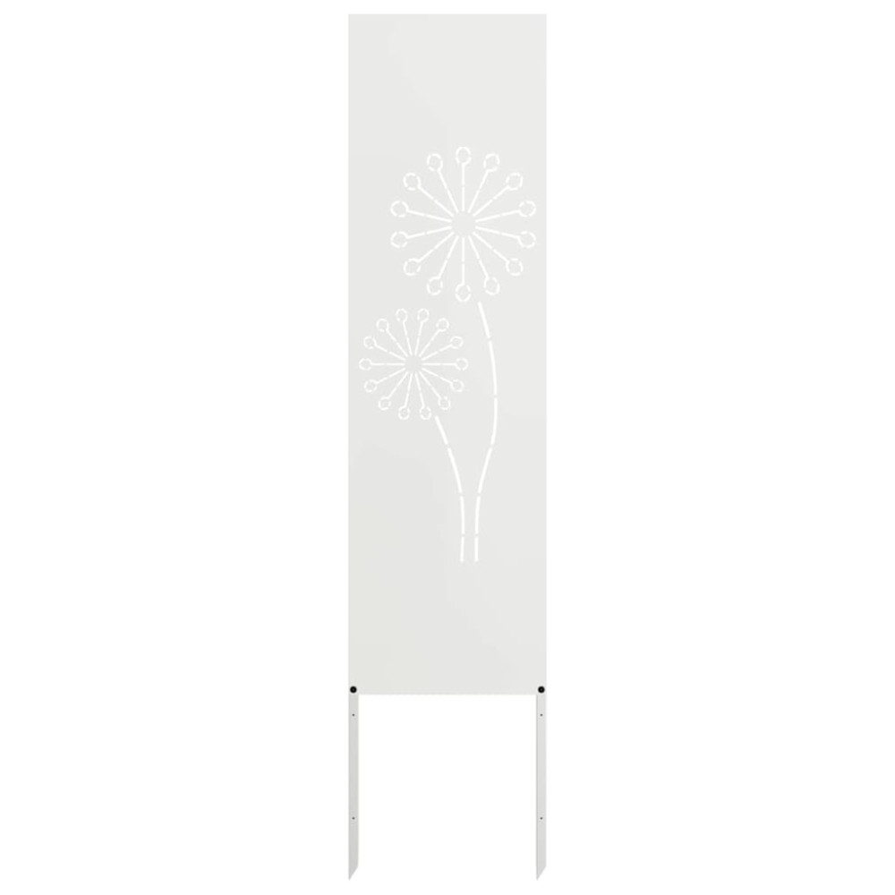 Produktbild för Trädgårds integritetsskärm Vit 32 x 140 cm Kallvalsat stål