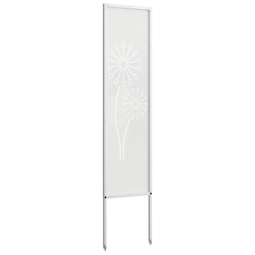 Produktbild för Trädgårds integritetsskärm Vit 32 x 140 cm Kallvalsat stål